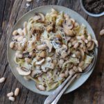 Tagliatelle met truffel champignons en witte bonen