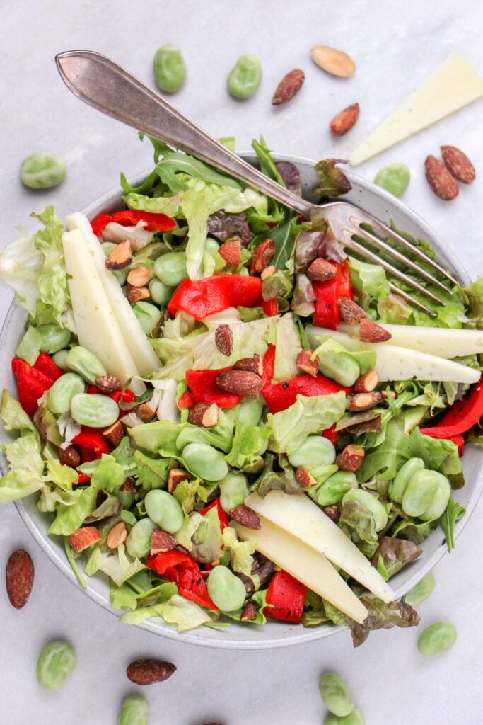 Makkelijke vegetarische salade recepten salade met gegrilde paprika en manchego