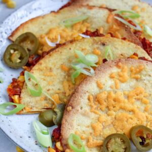Makkelijke vegetarische recepten avondeten Vegetarische quesadilla uit de oven met linzen