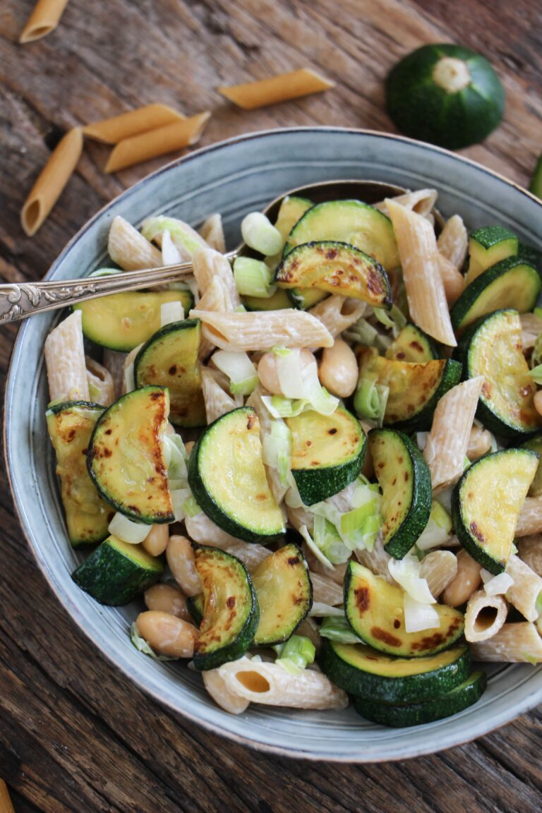 makkelijk vegetarische recepten avond pasta met prei en courgette