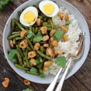 makkelijke vegetarische recepten avondeten boontjes met sajoer rijst en crunchy bonen