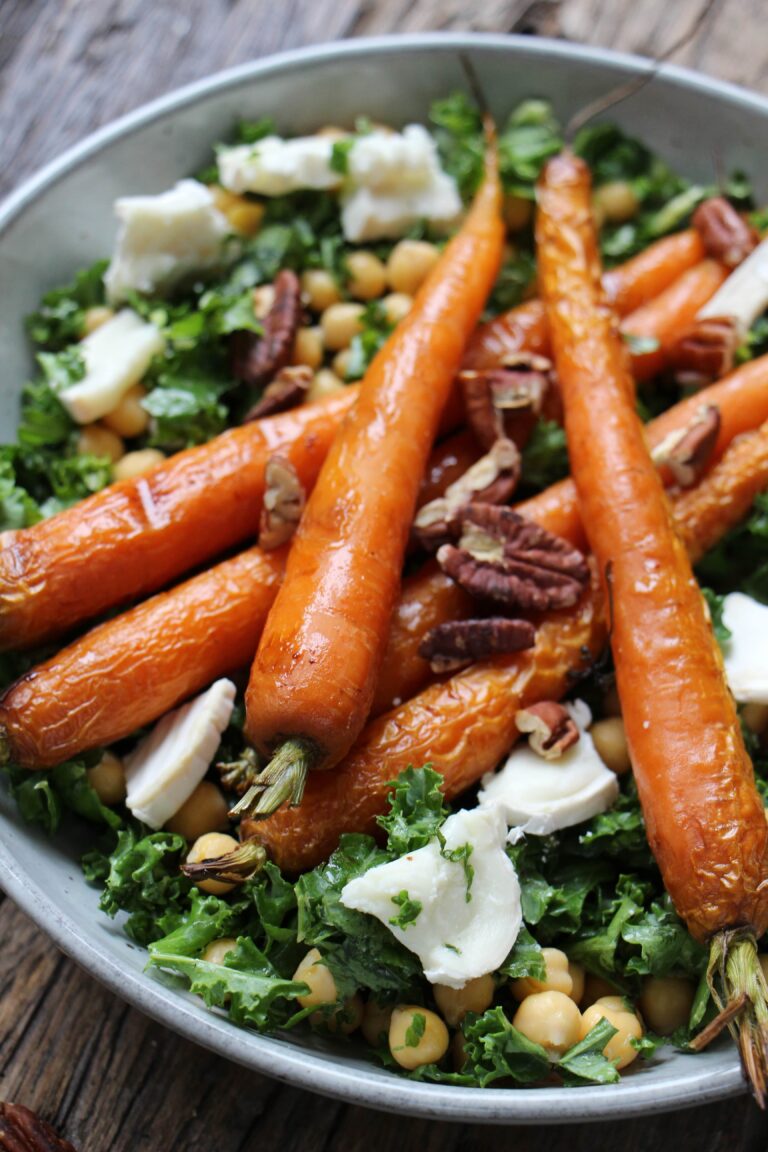 Makkelijke vegetarische salade recepten boerenkool wortel en geitenkaas