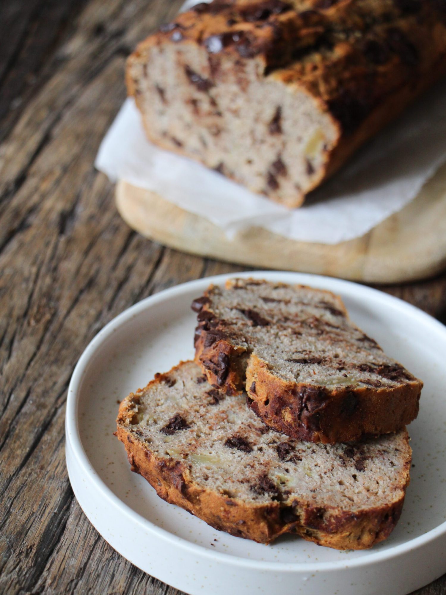Bananencake met chocolade en zonder suiker
