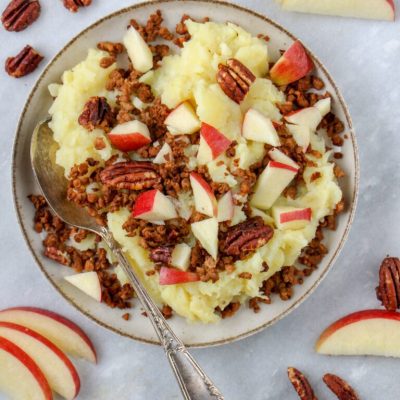 Hete bliksem met gekarameliseerde pecannoten