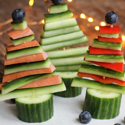 rauwkost kerstbomen en knakworst