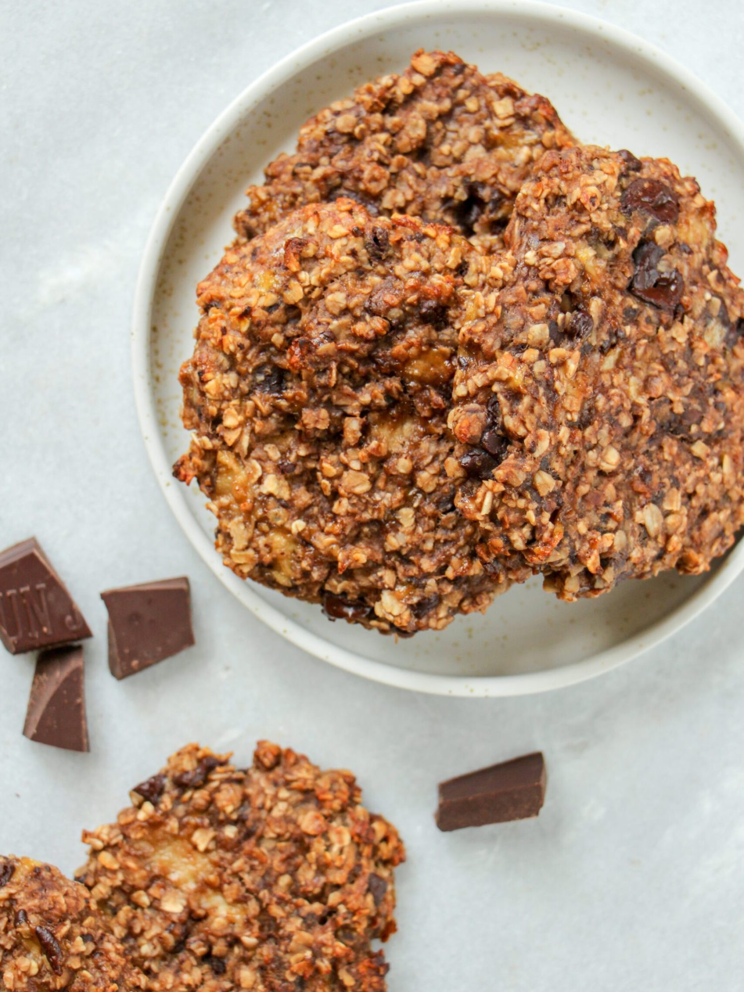 Koeken van banaan havermout en chocolade2
