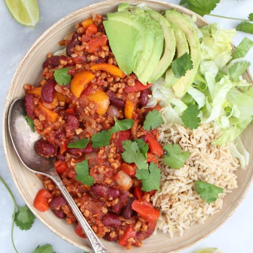 Lekkerste chili con carne met rijst vegetarisch Makkelijke vegetarische recepten avondeten