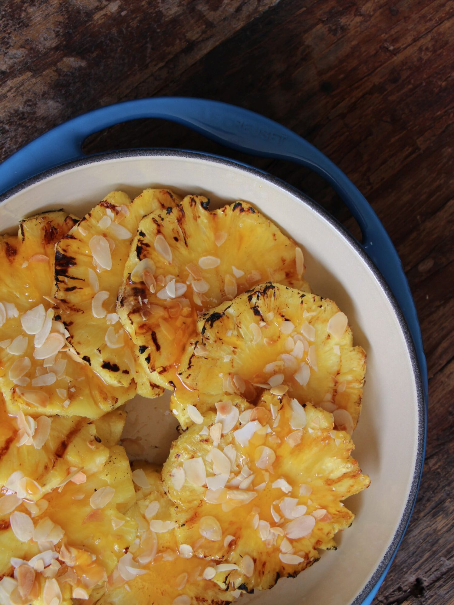 Makkelijke vegetarische bbq recepten Gegrilde ananas met sinaasappel en honing