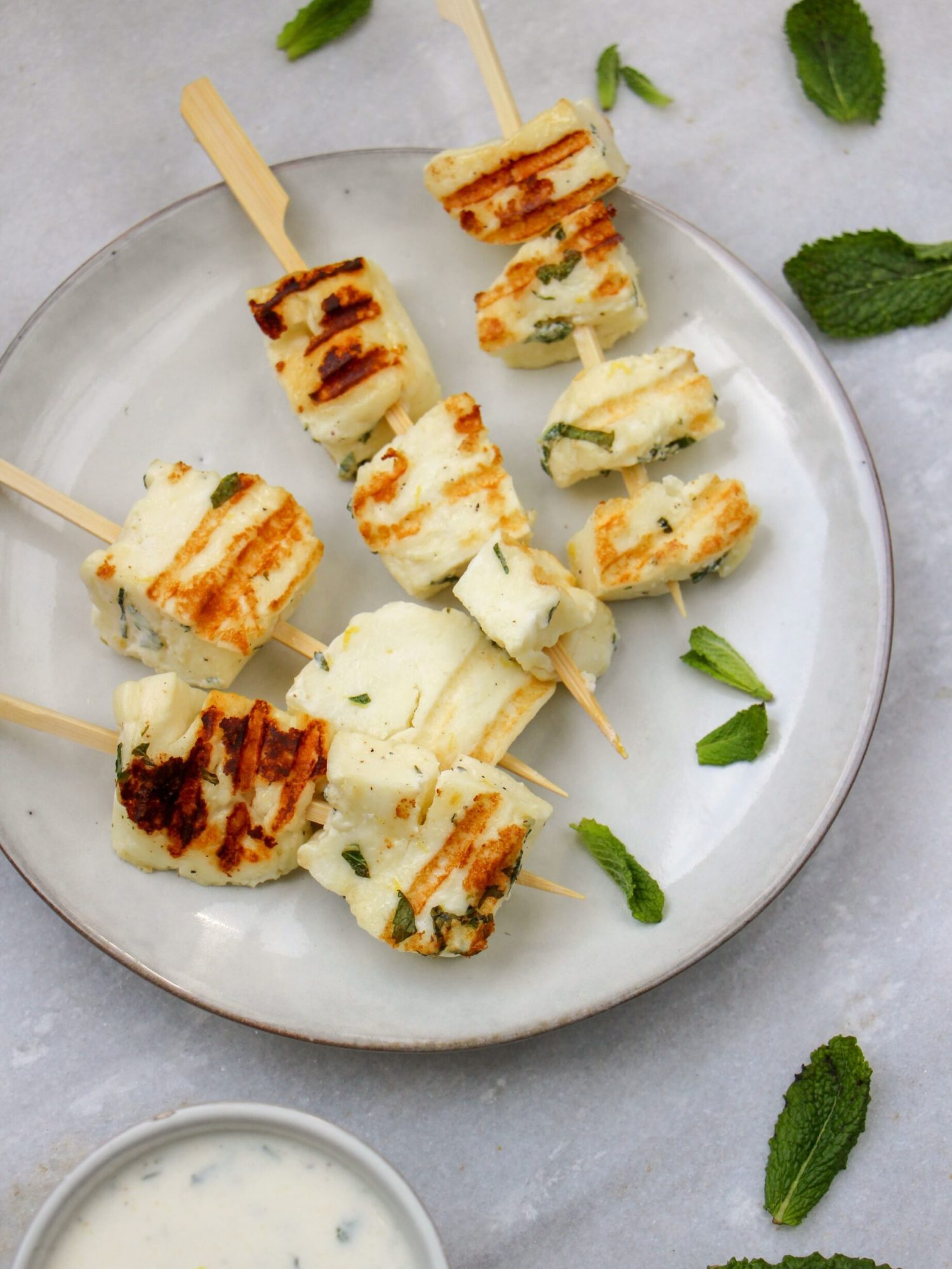 Makkelijke vegetarische bbq recepten Halloumi stokjes in griekse citroen munt marinade