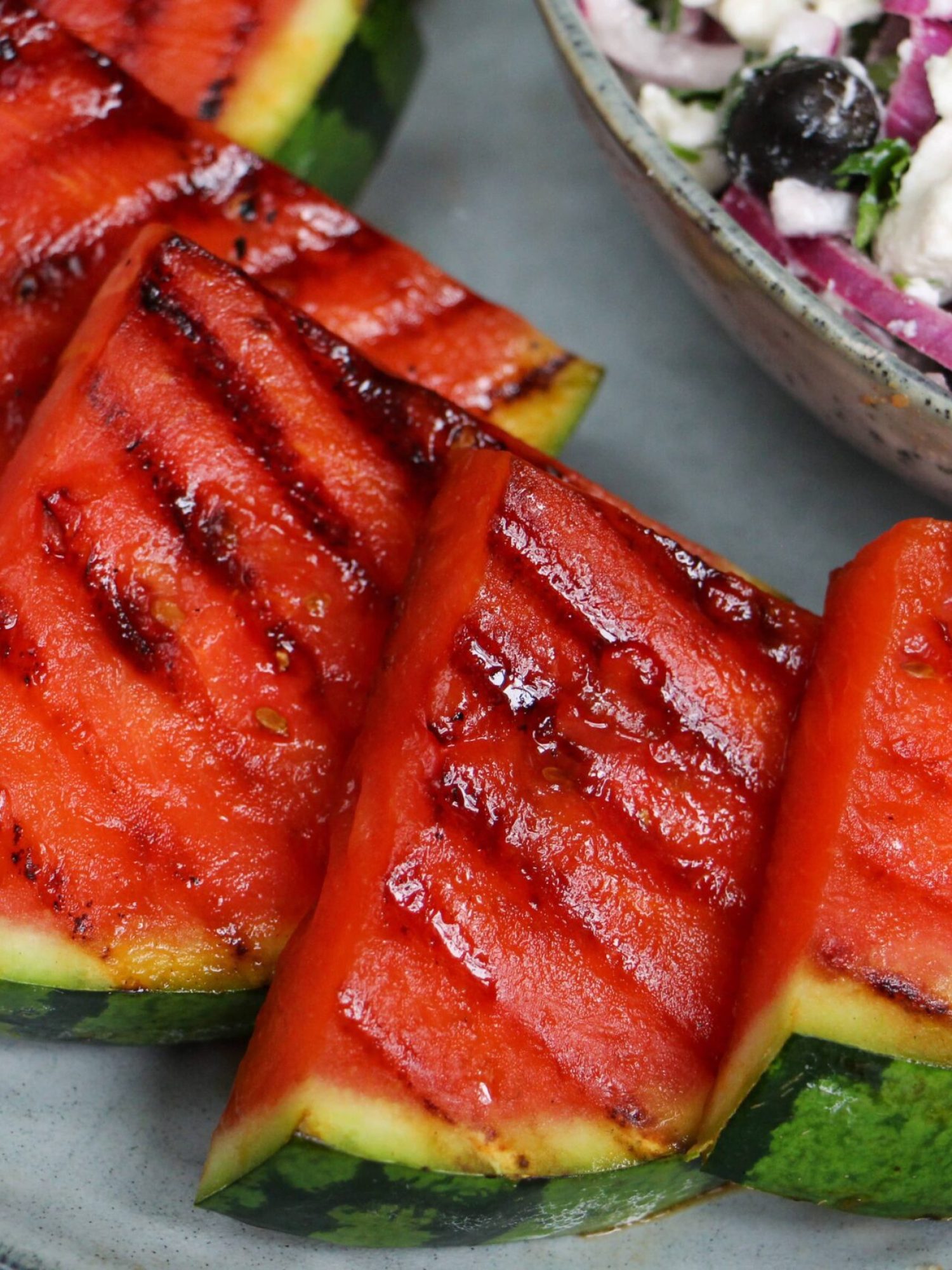 Makkelijke vegetarische bbq recepten Watermeloen gegrild met side salade