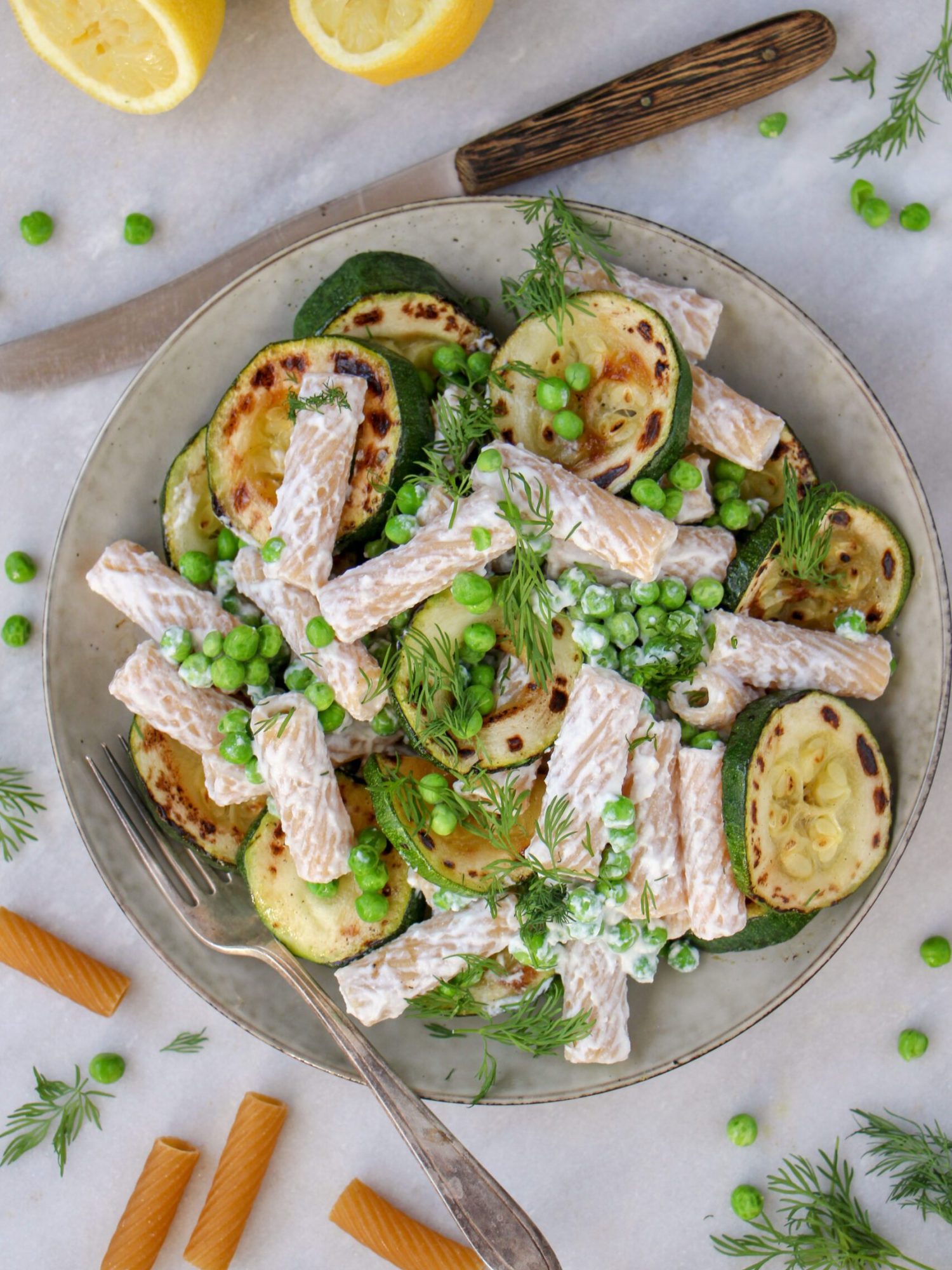 Makkelijke vegetarische recepten avondeten Pasta met ricotta courgette en dille
