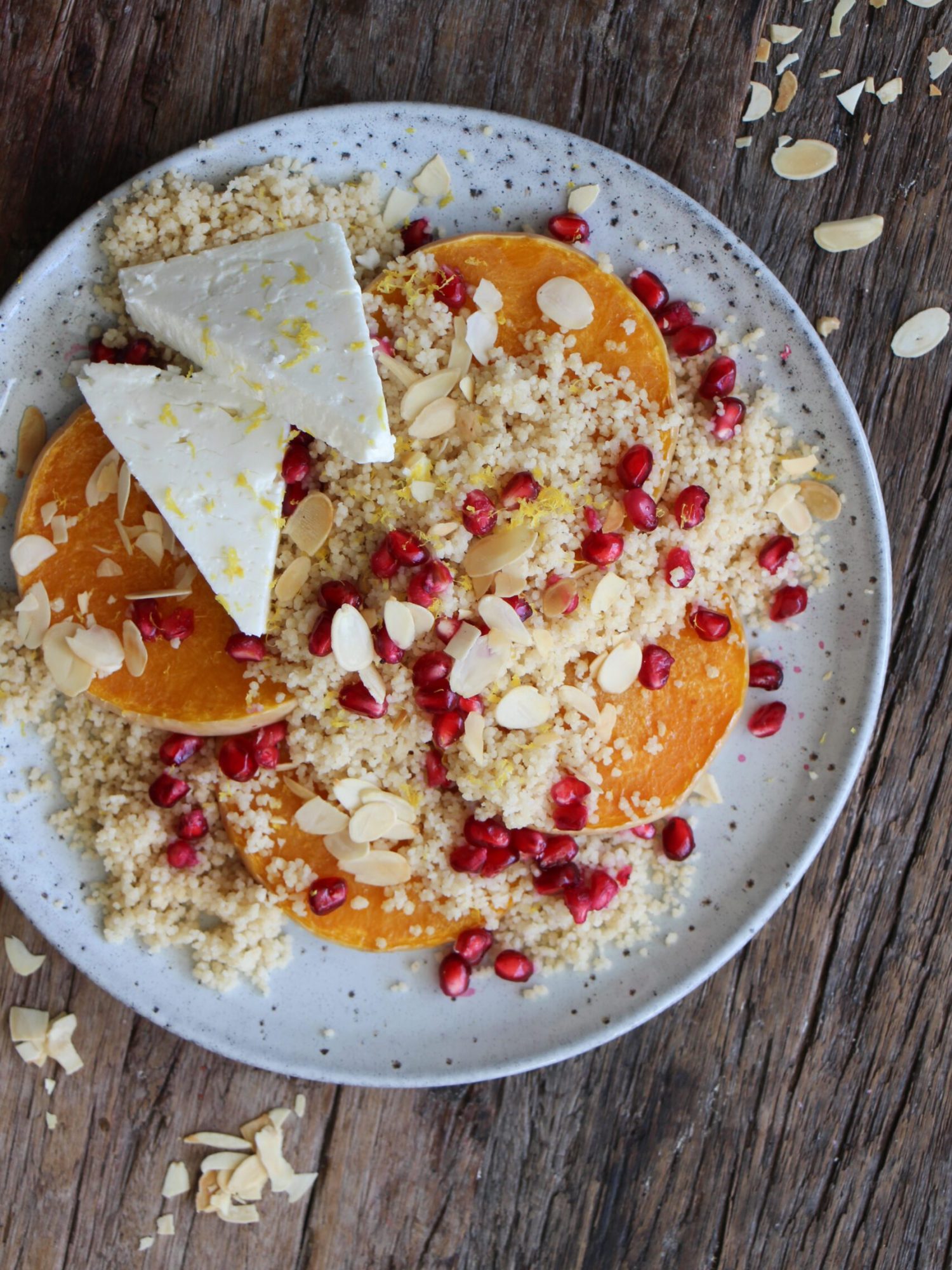 Makkelijke vegetarische recepten avondeten Pompoen met couscous en feta