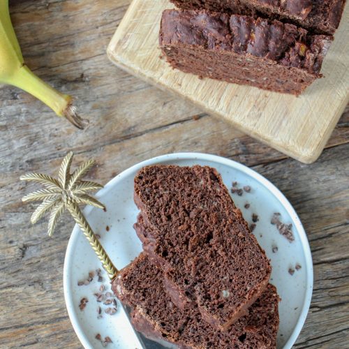 Makkelijke vegetarische recepten gezonde bananencake met chocolade 1