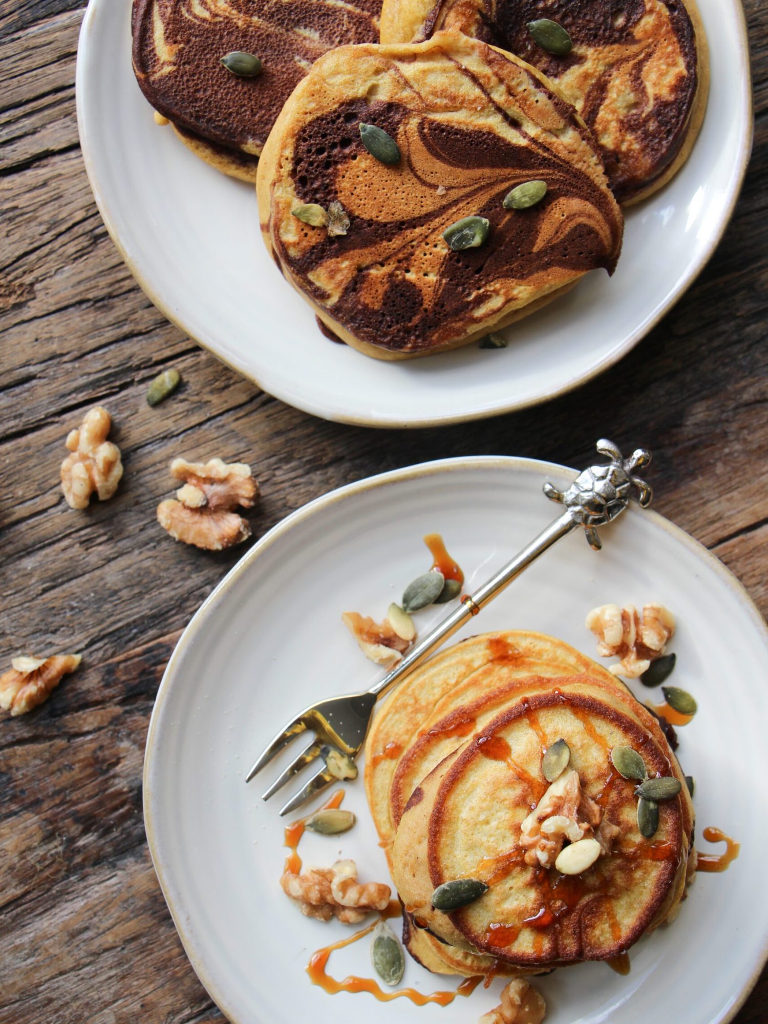 Pannenkoeken met pompoen marmerpannenkoeken
