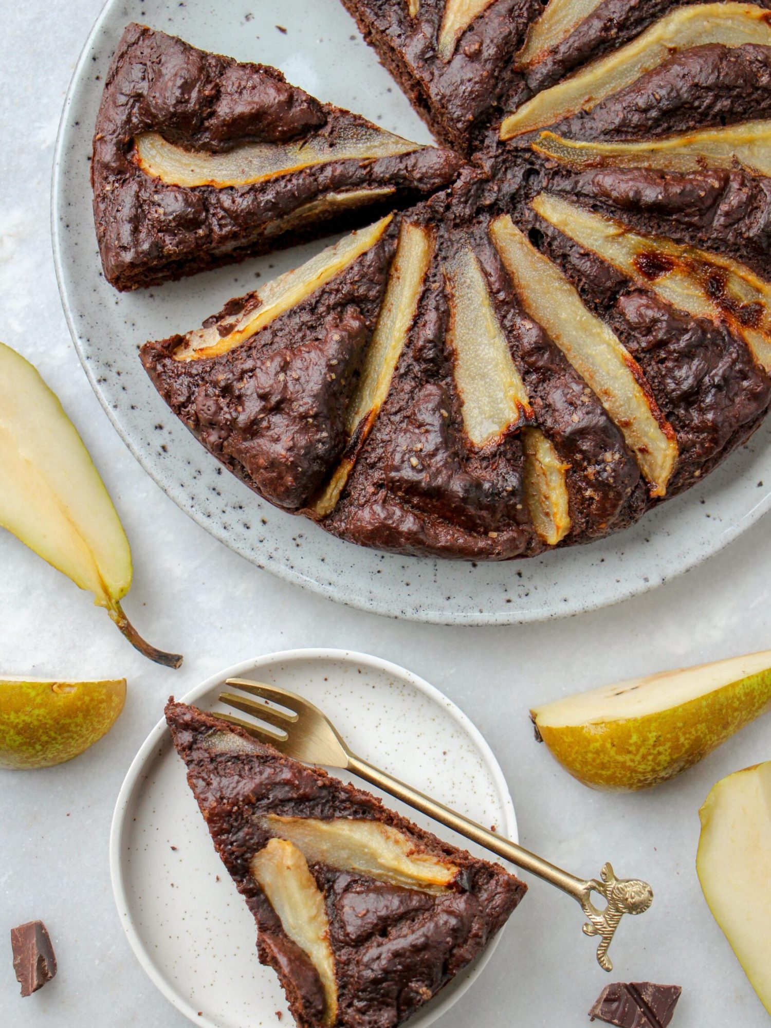 gezonde peren chocolade taart