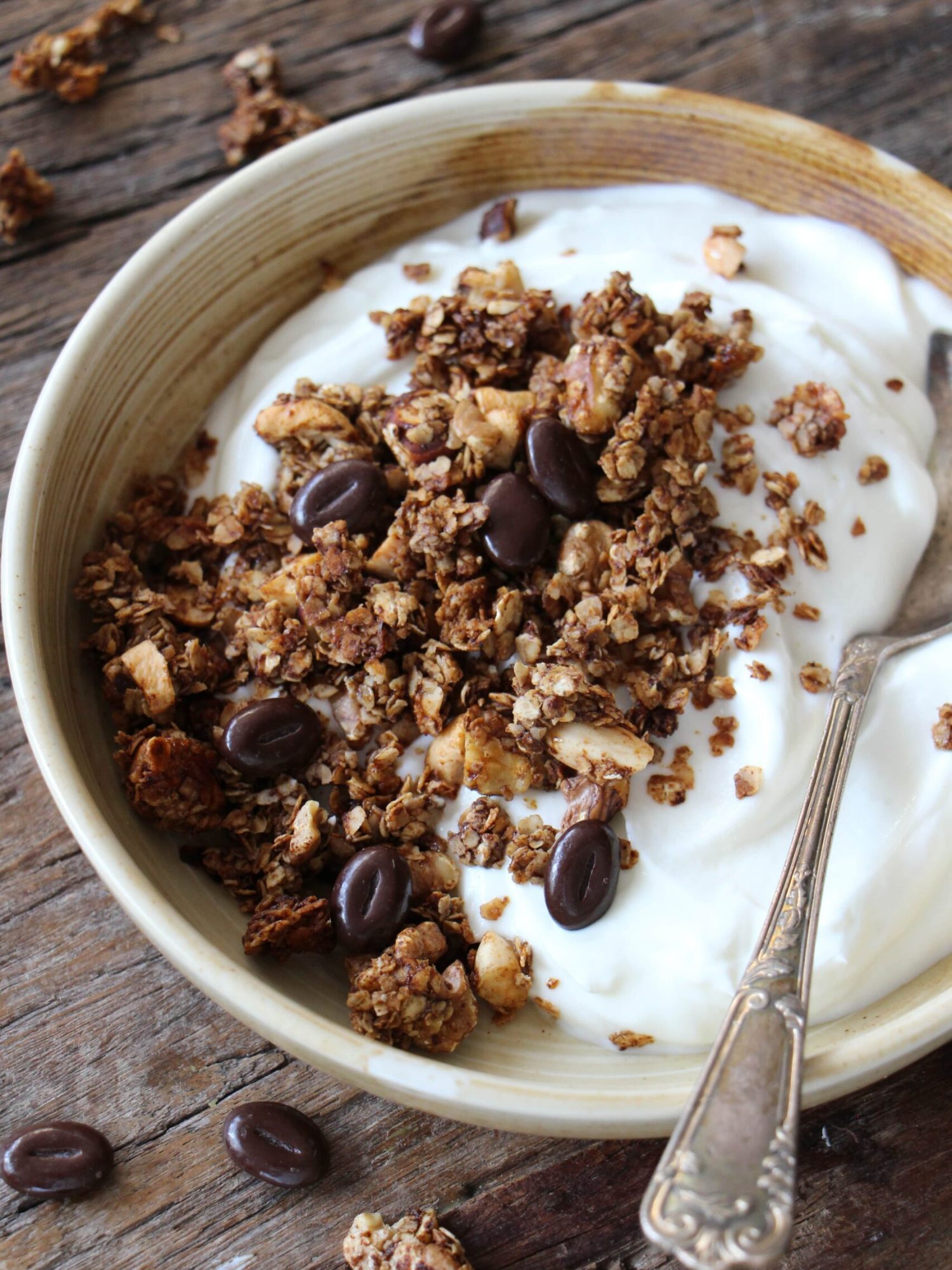 Makkelijke vegetarische recepten havermout granola met koffie