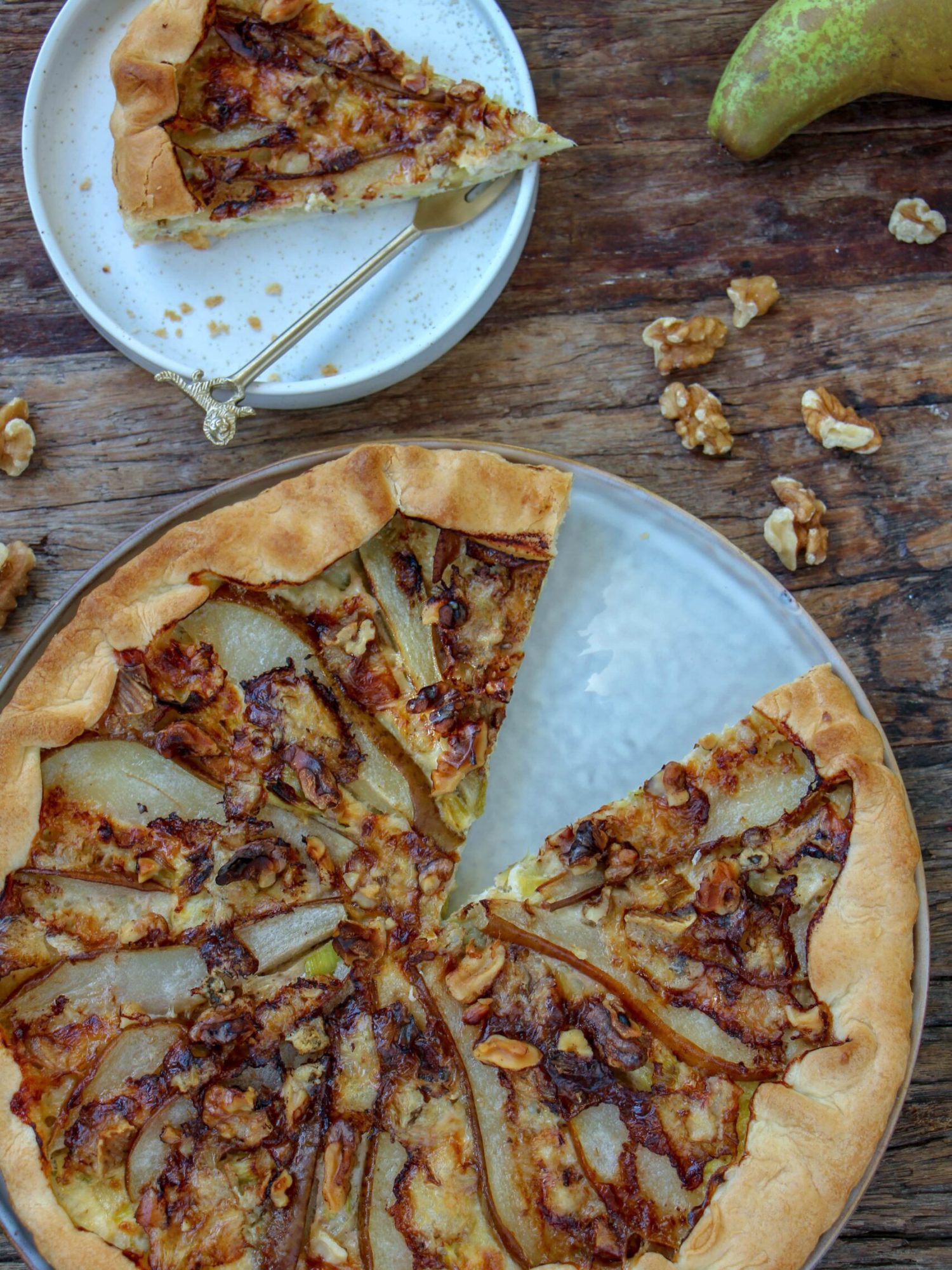 makkelijke vegetarische recepten Vegetarische quiche met prei en peer-min