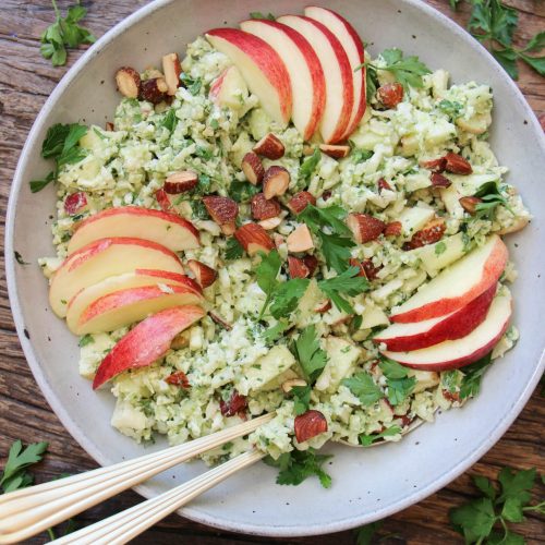 makkelijke vegetarische recepten rauwe boerenkool couscous salade met pesto en appel