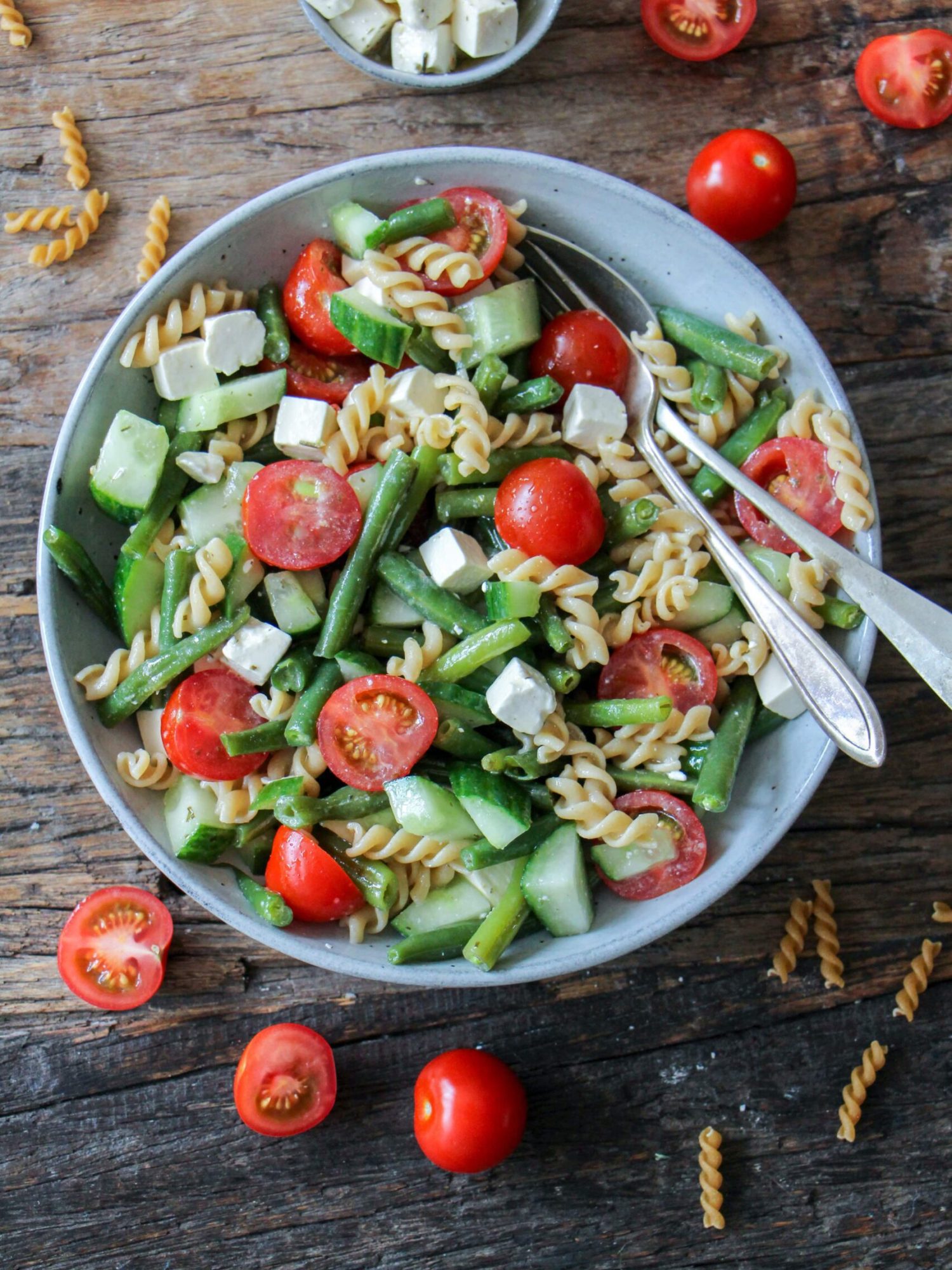 makkelijke vegetarische salade recepten sperziebonen salade met gemarineerde feta