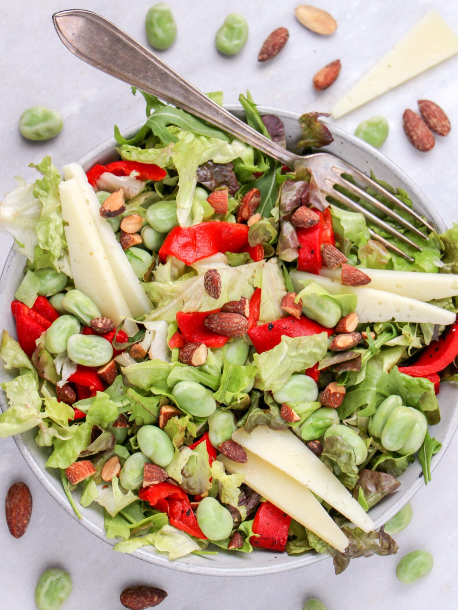 Makkelijke vegetarische salade recepten salade met gegrilde paprika en manchego